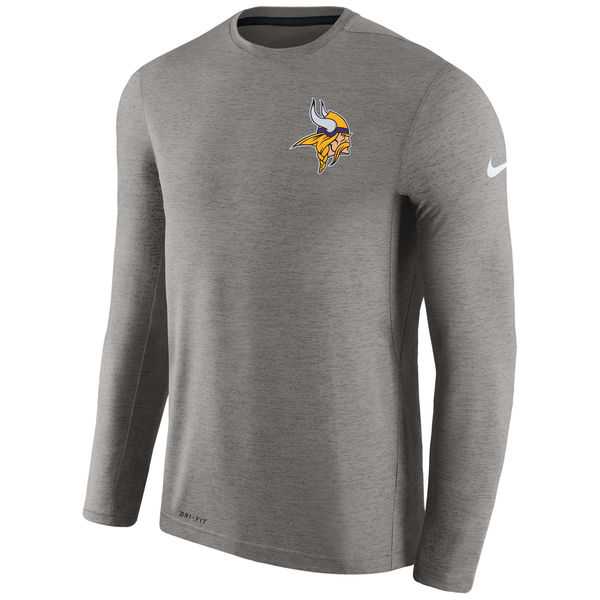 Men's Minnesota Vikings Nike Charcoal Coaches Long Sleeve Performance T-Shirt,We sell and wholesale Men's Minnesota Vikings Nike Charcoal Coaches Long Sleeve Performance T-Shirt on line form chian!